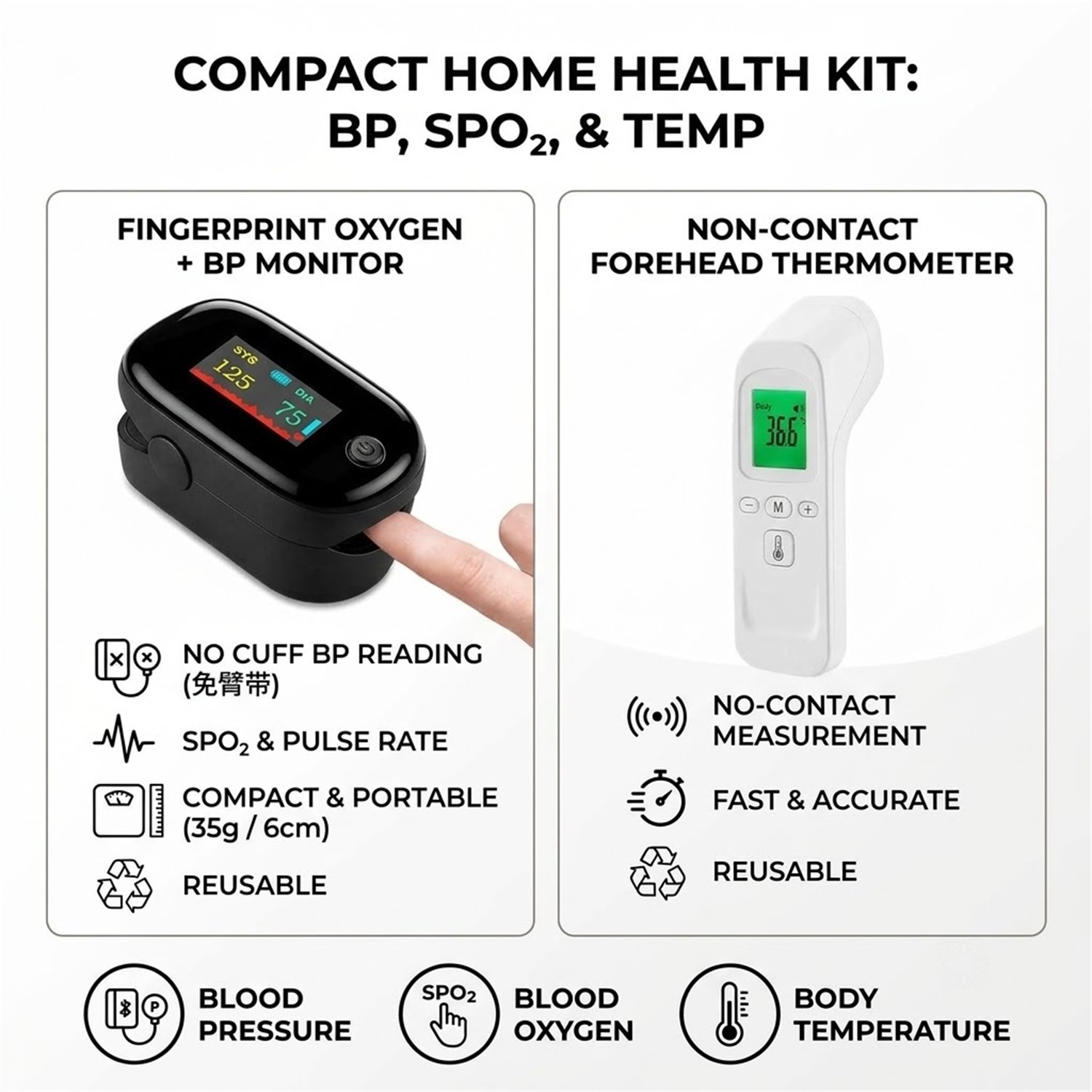 Body IR Thermometer Non-contac - огляд і ціна Pulse Oximeter